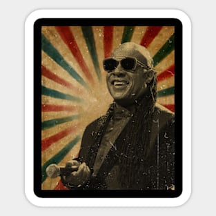 Photo Vintage Retro Look Fan Design // Stevie Wonder Sticker